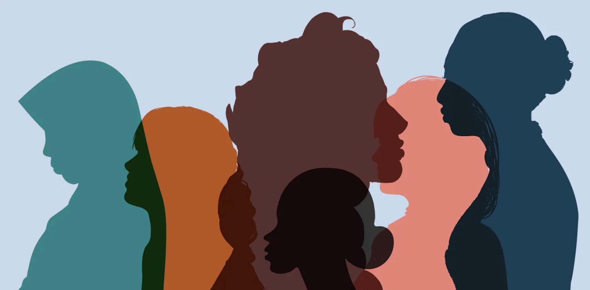 Silhouettes of firstborn daughters in profile